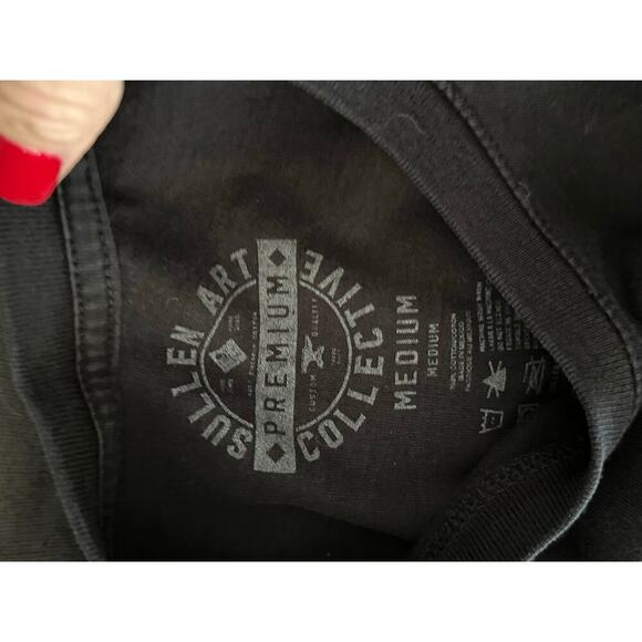 Sullen Black Crew Neck Rainbow Floral Skull Graphic Pride T-Shirt Size Medium - Picture 5 of 5